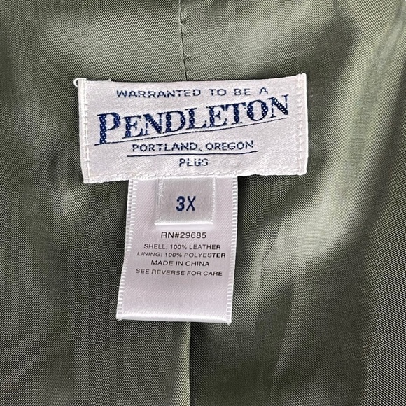 PENDLETON GREEN SUEDE LEATHER LIGHTWEIGHT BUTTON DOWN SHIRT JACKET SHACKET - Picture 12 of 13